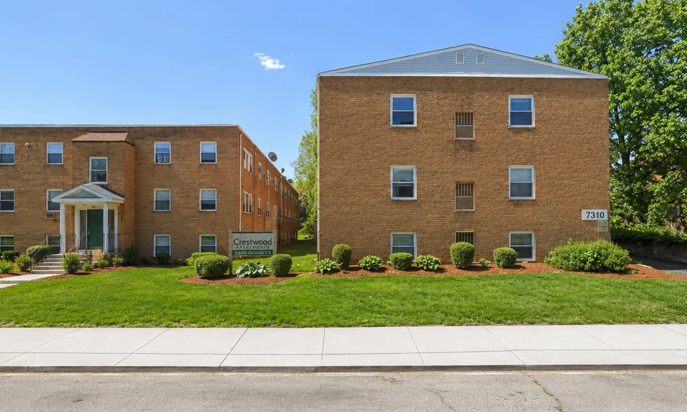 Exterior view of Crestwood Apartments