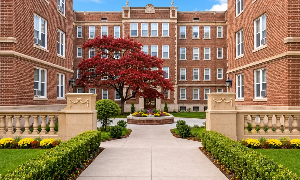 Exterior view of Wayne Manor Apartments
